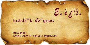 Estók Ágnes névjegykártya